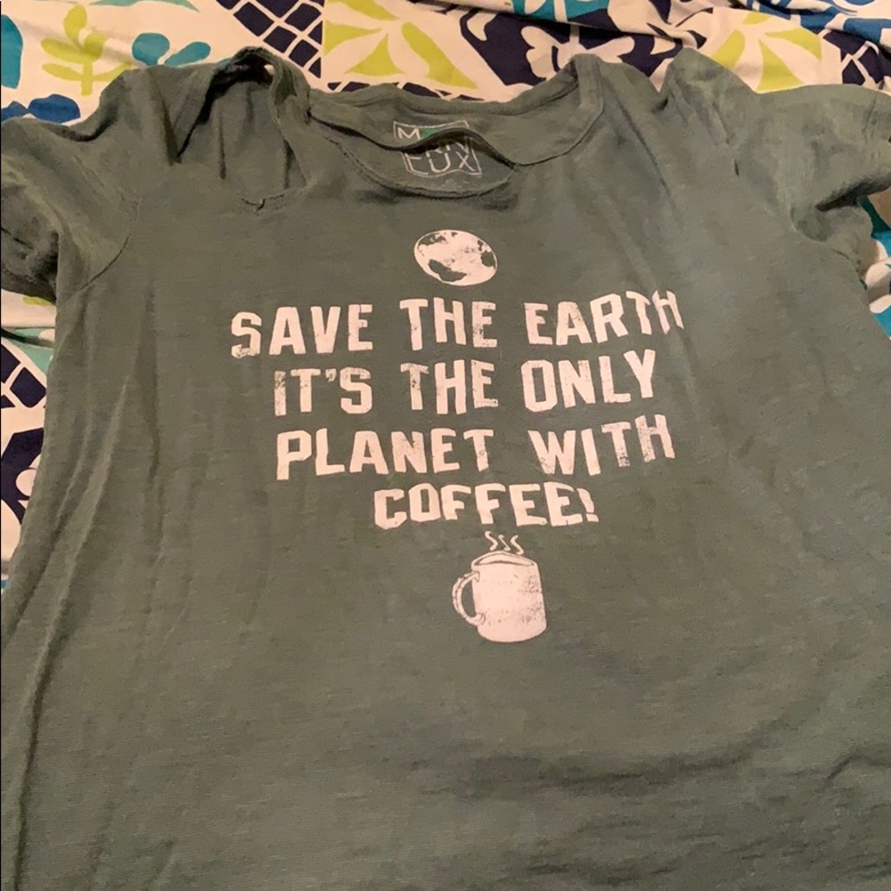 Green coffee shirt
